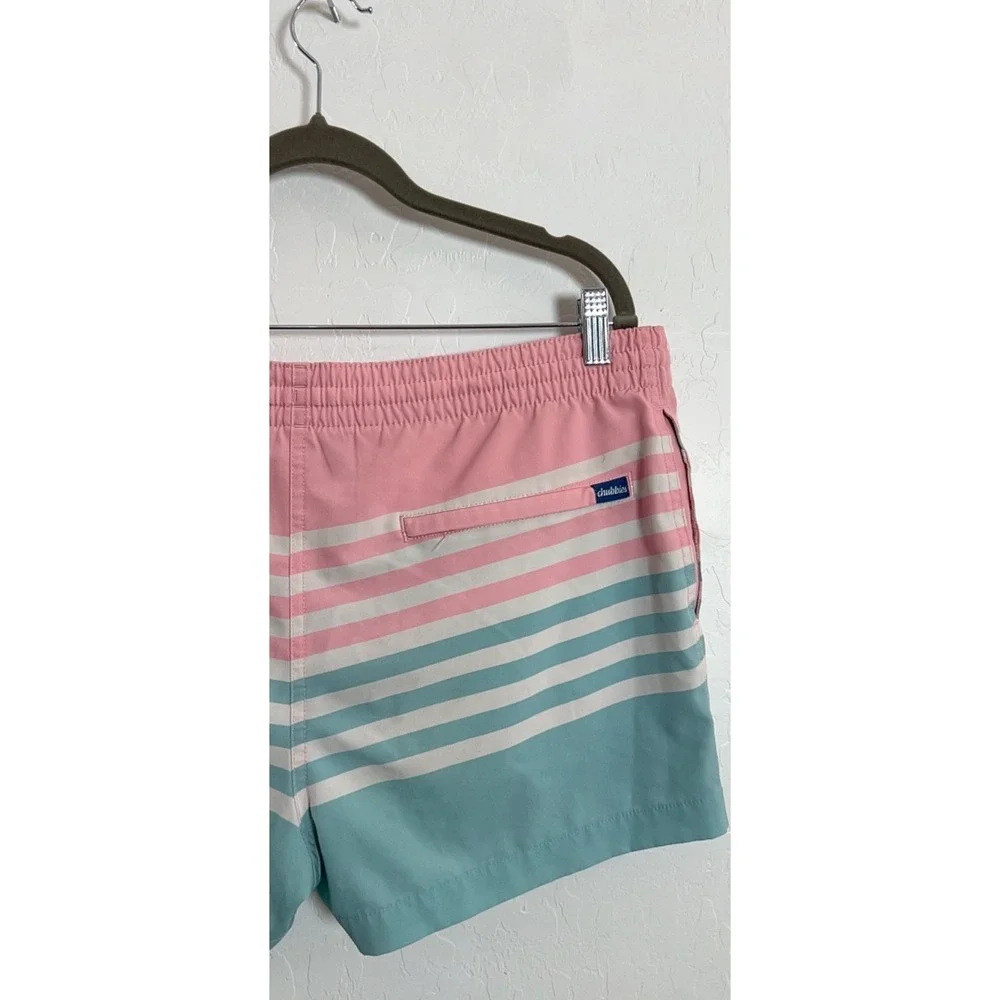 Chubbies Men's Swim Trunks Small w/ Liner M Pink Stripes hoochie daddy shorts